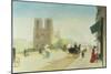 Summer Day near Notre Dame-Emile Friant-Mounted Giclee Print