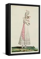 Summer Dress, Fashion Plate from "Incroyables Et Merveilleuses"-Horace Vernet-Framed Stretched Canvas