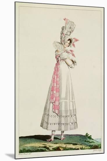 Summer Dress, Fashion Plate from "Incroyables Et Merveilleuses"-Horace Vernet-Mounted Giclee Print