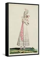 Summer Dress, Fashion Plate from "Incroyables Et Merveilleuses"-Horace Vernet-Framed Stretched Canvas