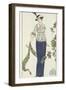 Summer dress Linen blouse worn over a hobble skirt-Georges Barbier-Framed Giclee Print