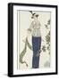 Summer dress Linen blouse worn over a hobble skirt-Georges Barbier-Framed Giclee Print