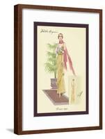Summer Dress with Pink Wrap-null-Framed Art Print