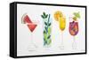 Summer Drinks-Cat Coquillette-Framed Stretched Canvas