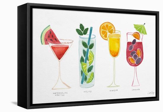 Summer Drinks-Cat Coquillette-Framed Stretched Canvas