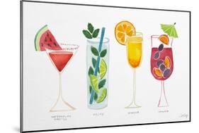 Summer Drinks-Cat Coquillette-Mounted Giclee Print