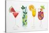 Summer Drinks-Cat Coquillette-Stretched Canvas