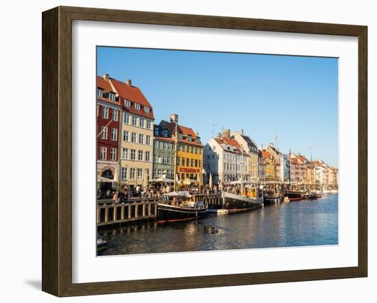 Summer Evening at Nyhavn Harbour, Copenhagen, Denmark, Scandinavia, Europe-Jean Brooks-Framed Photographic Print