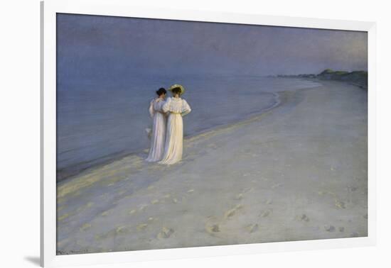 Summer Evening at Skagen (Anna Ancher and Marie Kroyer on the Beach at Skagen), 1893-Peter Severin Kroyer-Framed Giclee Print