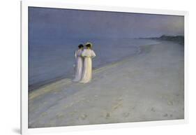 Summer Evening at Skagen (Anna Ancher and Marie Kroyer on the Beach at Skagen), 1893-Peter Severin Kroyer-Framed Giclee Print