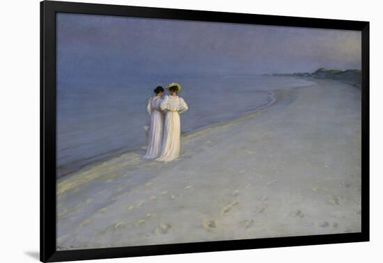 Summer Evening at Skagen (Anna Ancher and Marie Kroyer on the Beach at Skagen), 1893-Peter Severin Kroyer-Framed Giclee Print