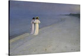 Summer Evening at Skagen (Anna Ancher and Marie Kroyer on the Beach at Skagen), 1893-Peter Severin Kroyer-Stretched Canvas