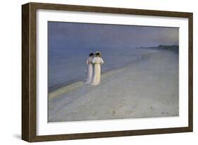 Summer Evening at Skagen (Anna Ancher and Marie Kroyer on the Beach at Skagen), 1893-Peter Severin Kroyer-Framed Giclee Print