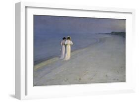 Summer Evening at Skagen (Anna Ancher and Marie Kroyer on the Beach at Skagen), 1893-Peter Severin Kroyer-Framed Giclee Print