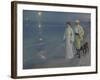 Summer Evening at Skagen Beach – The Artist and his Wife-Peter Severin Kroyer-Framed Giclee Print