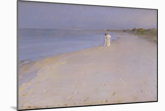 Summer Evening at the South Beach, Skagen, 1893-Peder Severin Kröyer-Mounted Giclee Print