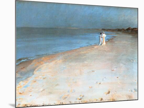 Summer Evening at the South Beach, Skagen, c.1893-Peder Severin Kröyer-Mounted Art Print