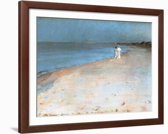 Summer Evening at the South Beach, Skagen, c.1893-Peder Severin Kröyer-Framed Art Print