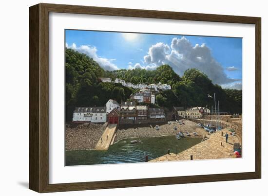 Summer Evening Clovelly North Devon-Richard Harpum-Framed Art Print