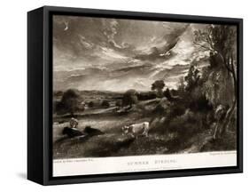 Summer Evening, from Various Subjects of Landscape Characteristic of English Scenery-John Constable-Framed Stretched Canvas