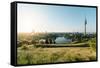 Summer Evening in the Olympic Park, Munich, Bavaria, Germany-Steve Simon-Framed Stretched Canvas