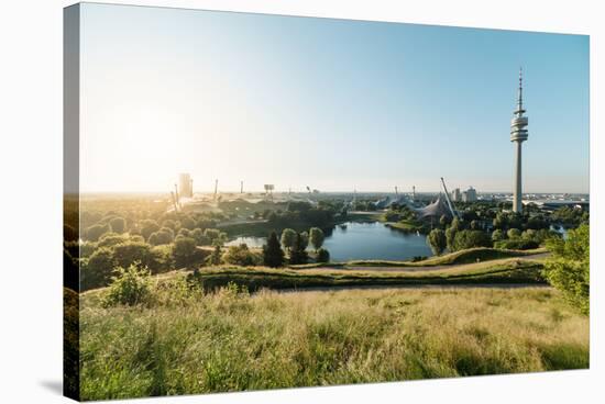 Summer Evening in the Olympic Park, Munich, Bavaria, Germany-Steve Simon-Stretched Canvas