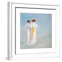Summer Evening on the South Beach of Skagen-Michael Ancher-Framed Premium Giclee Print