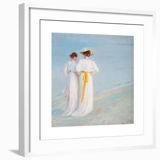 Summer Evening on the South Beach of Skagen-Michael Ancher-Framed Premium Giclee Print