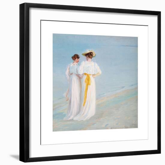 Summer Evening on the South Beach of Skagen-Michael Ancher-Framed Premium Giclee Print