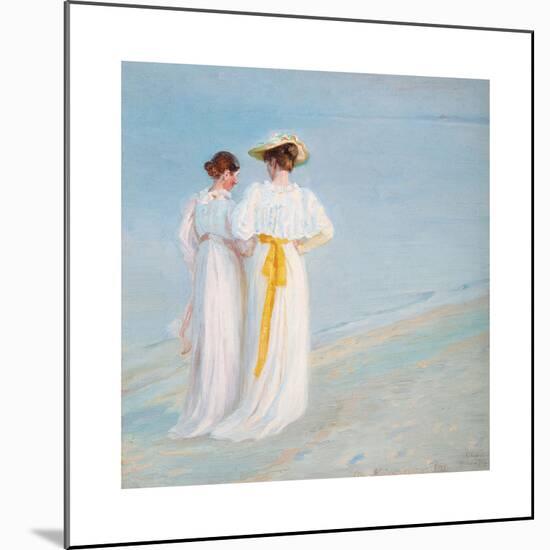 Summer Evening on the South Beach of Skagen-Michael Ancher-Mounted Premium Giclee Print