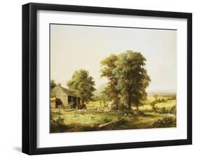 Summer Farm Scene, 1862-George Henry Durrie-Framed Giclee Print