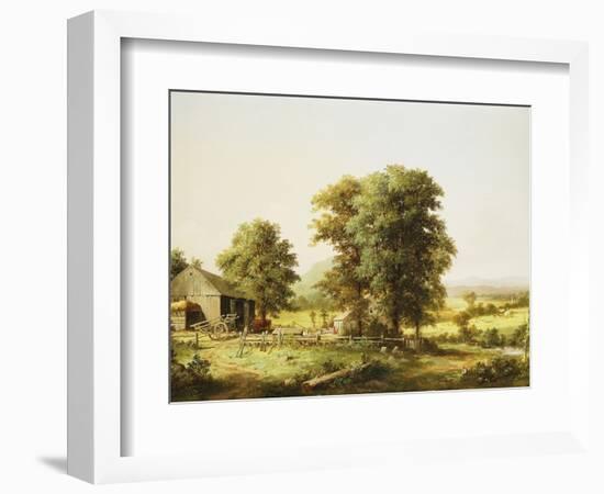 Summer Farm Scene, 1862-George Henry Durrie-Framed Giclee Print