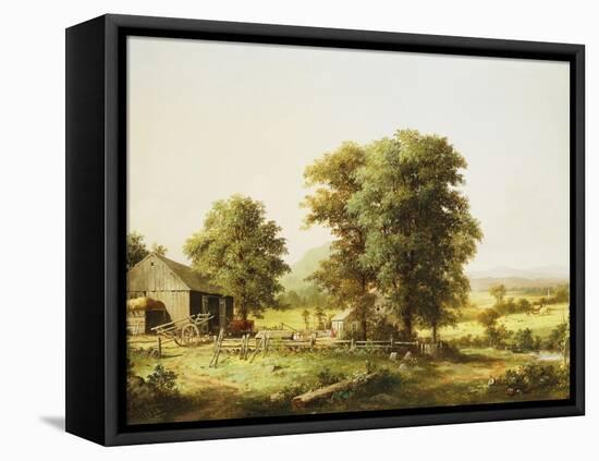 Summer Farm Scene-George Henry Durrie-Framed Stretched Canvas