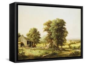 Summer Farm Scene-George Henry Durrie-Framed Stretched Canvas