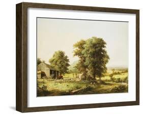 Summer Farm Scene-George Henry Durrie-Framed Giclee Print