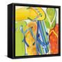 Summer Flip Flops-Mary Escobedo-Framed Stretched Canvas