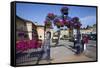 Summer Flower Display at Saltburn Station-Mark Sunderland-Framed Stretched Canvas