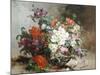 Summer Flowers Arranged in a Basket-Eugene Henri Cauchois-Mounted Giclee Print