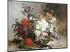 Summer Flowers Arranged in a Basket-Eugene Henri Cauchois-Mounted Giclee Print
