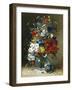 Summer Flowers in a Glass Vase-Eugene Henri Cauchois-Framed Giclee Print