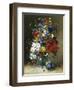 Summer Flowers in a Glass Vase-Eugene Henri Cauchois-Framed Giclee Print