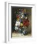 Summer Flowers in a Glass Vase-Eugene Henri Cauchois-Framed Giclee Print