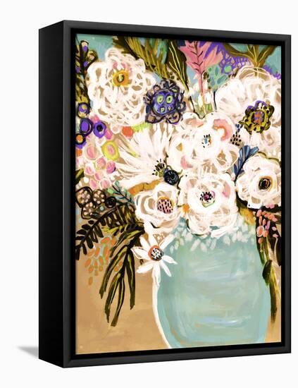 Summer Flowers in a Vase I-Karen Fields-Framed Stretched Canvas