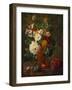 Summer Flowers in an Urn with a Bird Nest on a Marble Ledge-Gerard Van Spaendonck-Framed Giclee Print