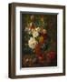 Summer Flowers in an Urn with a Bird Nest on a Marble Ledge-Gerard Van Spaendonck-Framed Premium Giclee Print