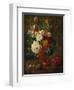 Summer Flowers in an Urn with a Bird Nest on a Marble Ledge-Gerard Van Spaendonck-Framed Premium Giclee Print