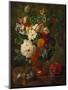 Summer Flowers in an Urn with a Bird Nest on a Marble Ledge-Gerard Van Spaendonck-Mounted Premium Giclee Print