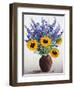 Summer Flowers in Brown Jug-Christopher Ryland-Framed Giclee Print