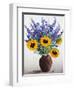 Summer Flowers in Brown Jug-Christopher Ryland-Framed Giclee Print