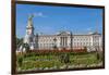 Summer flowers in front of Buckingham Palace in London, United Kingdom.-Michele Niles-Framed Photographic Print